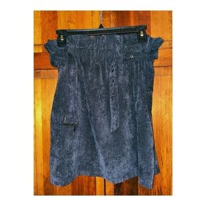 High Waisted Black Corduroy Boutique Skirt